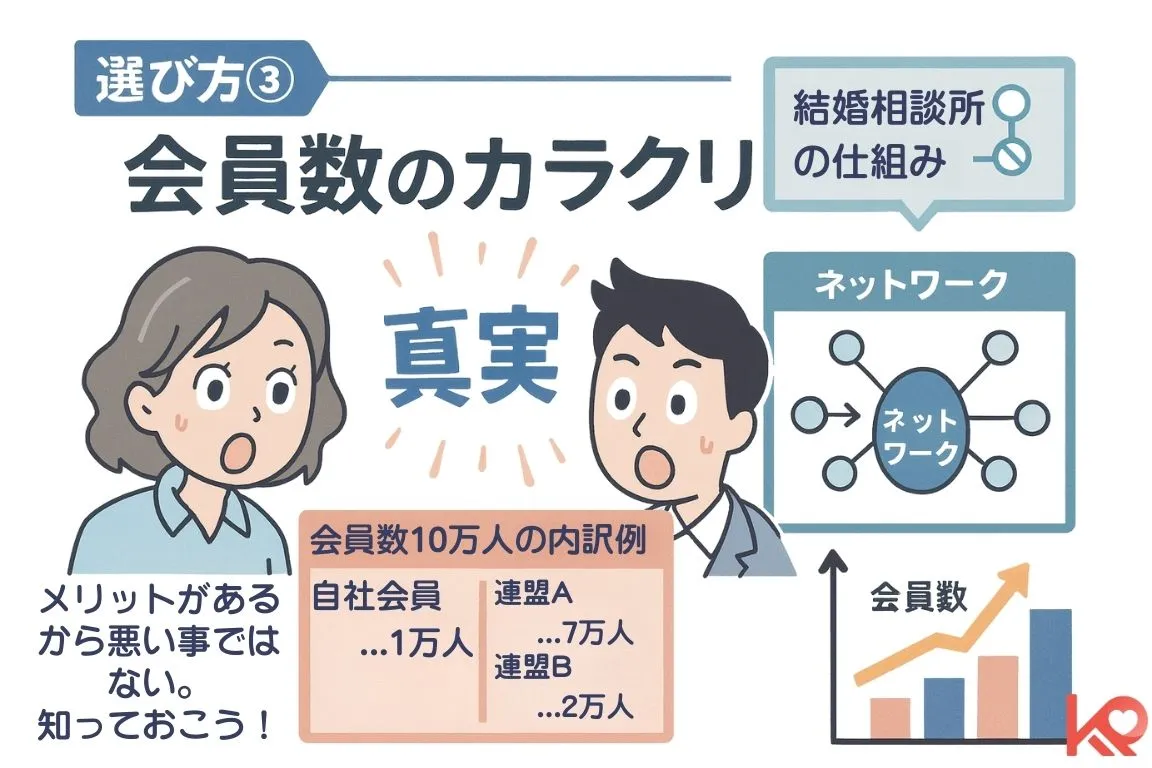 「会員数」のカラクリと「結婚相談所連盟」の仕組みを図解