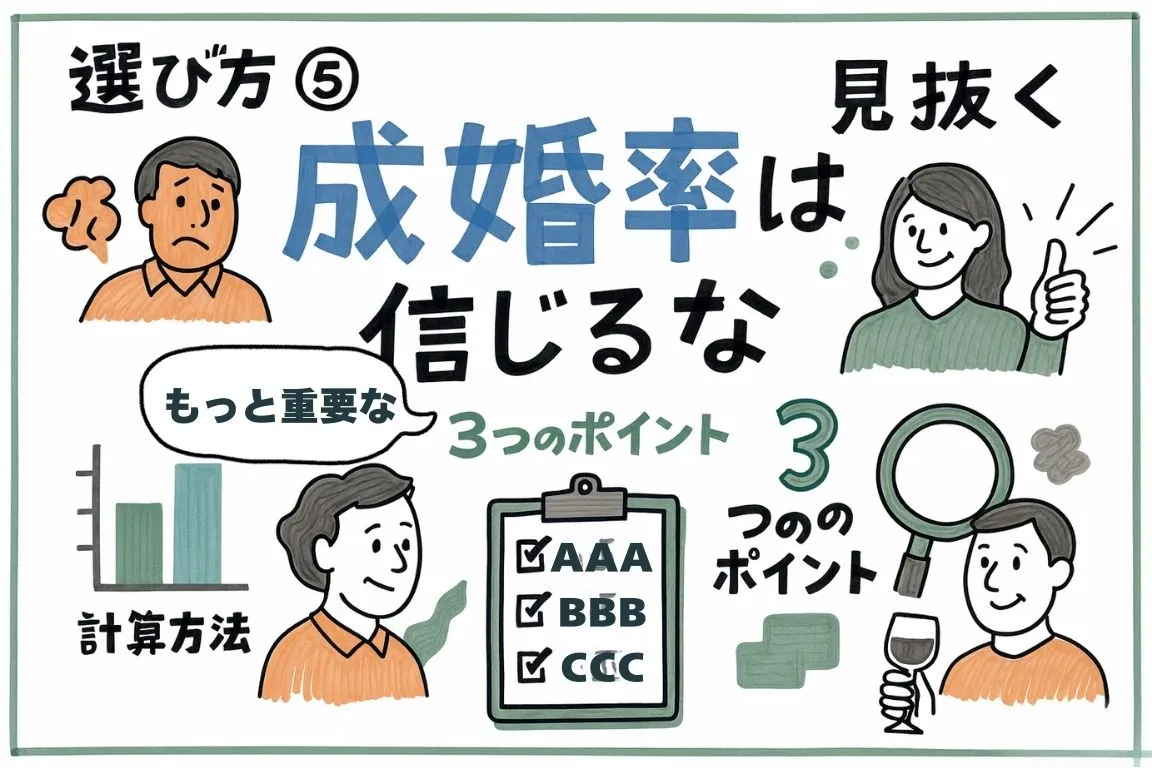 「成婚率」は信じるな!本当に確認すべき3つのポイントを図解
