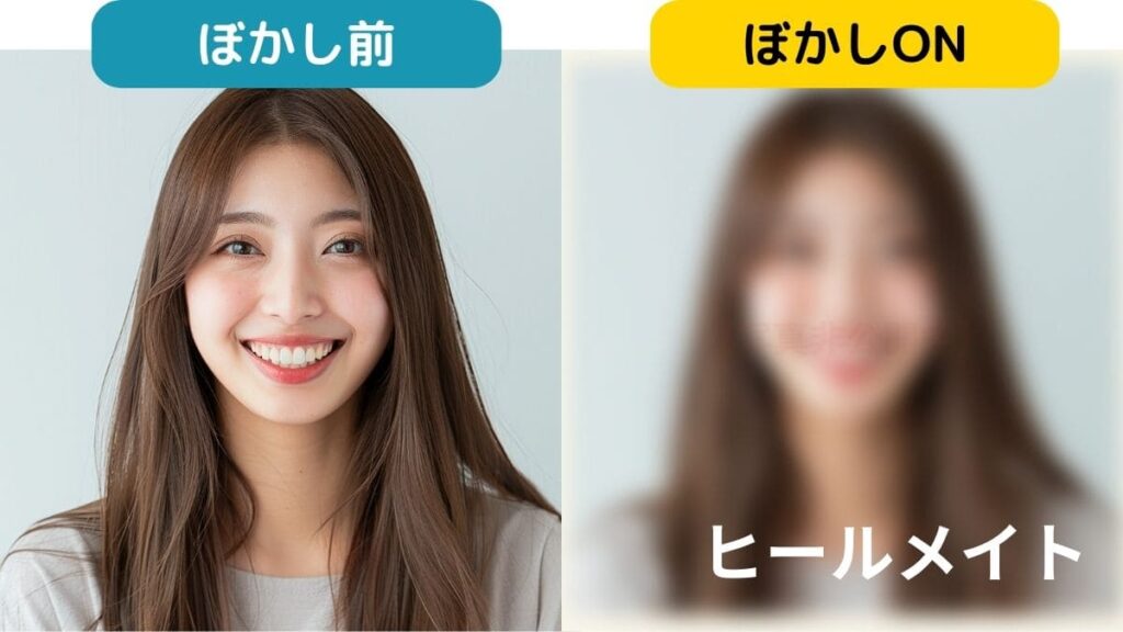 ヒールメイトの写真のぼかし機能を検証