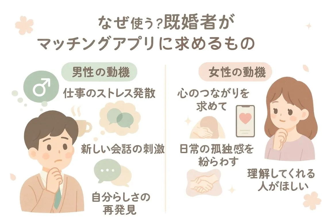 既婚者がマッチングアプリを選ぶ動機を図解