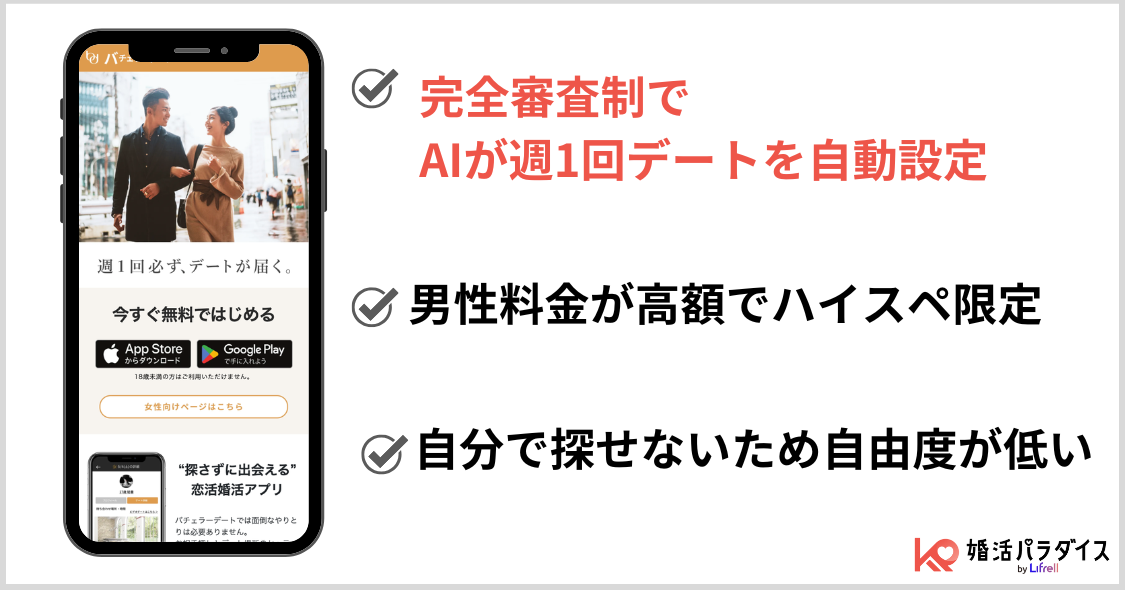 バチェラーデートの特徴
